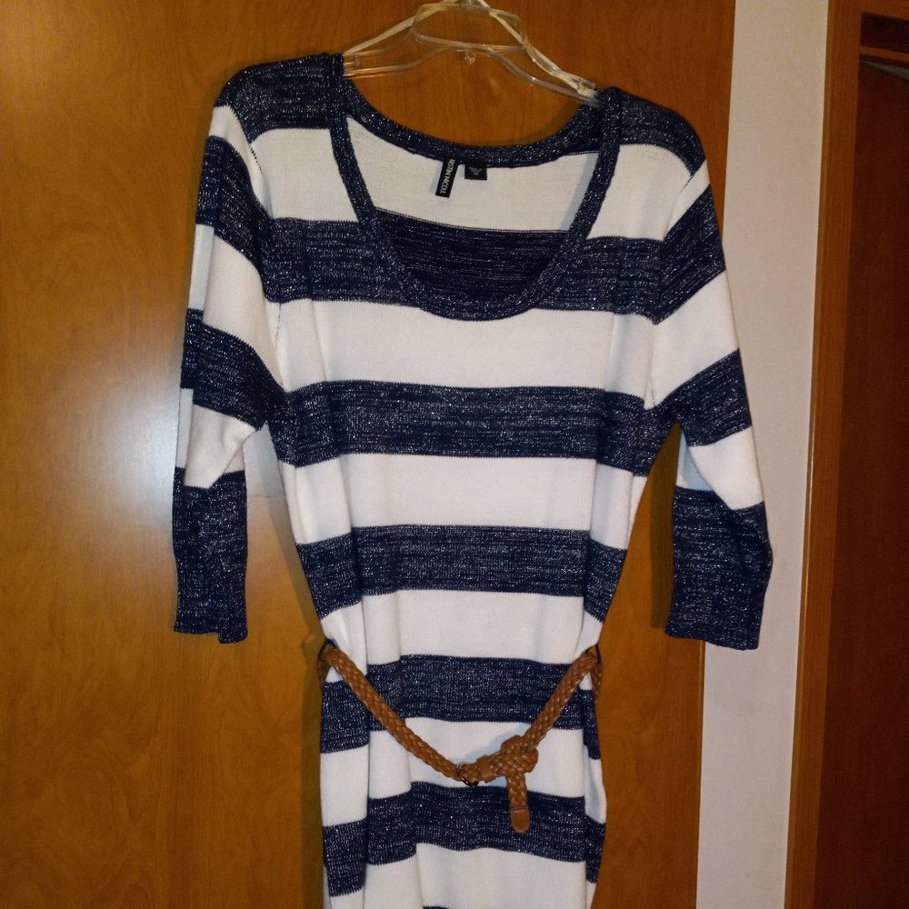 Kristen Nicole belted sweater dress